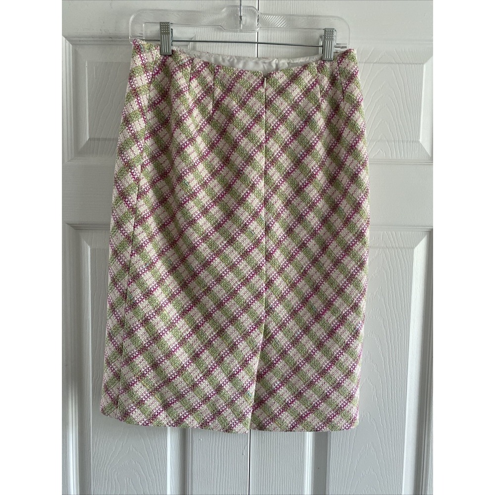 Carlisle Women's Womens 4 Silk Wool Pencil Skirt Pastel Old Money Fem Clean Girl - Picture 4 of 6